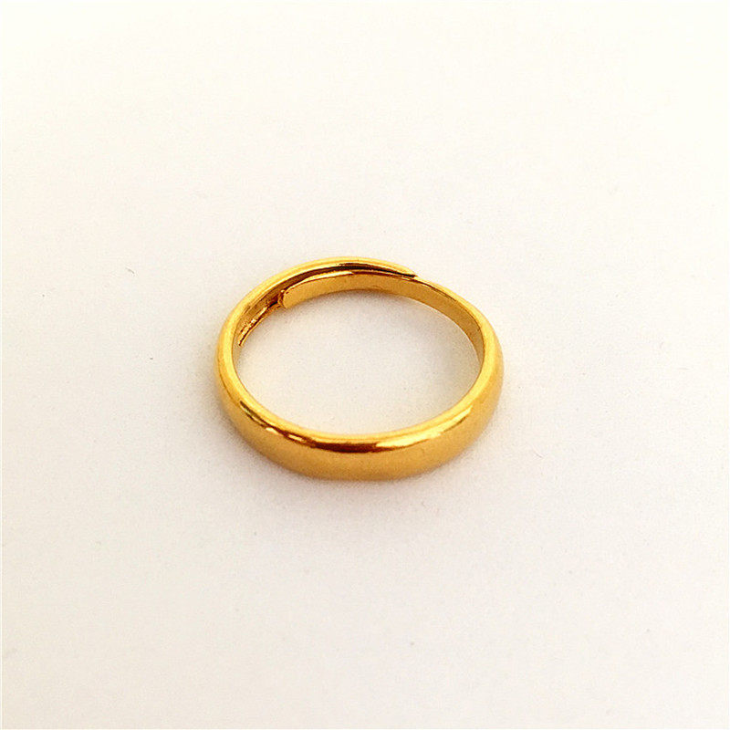VIETNAM SAND GOLD GLOSSY MALE AND FEMALE SIMULATION GOLD-PLATED COUPLE GOLD RING 18K GIFT