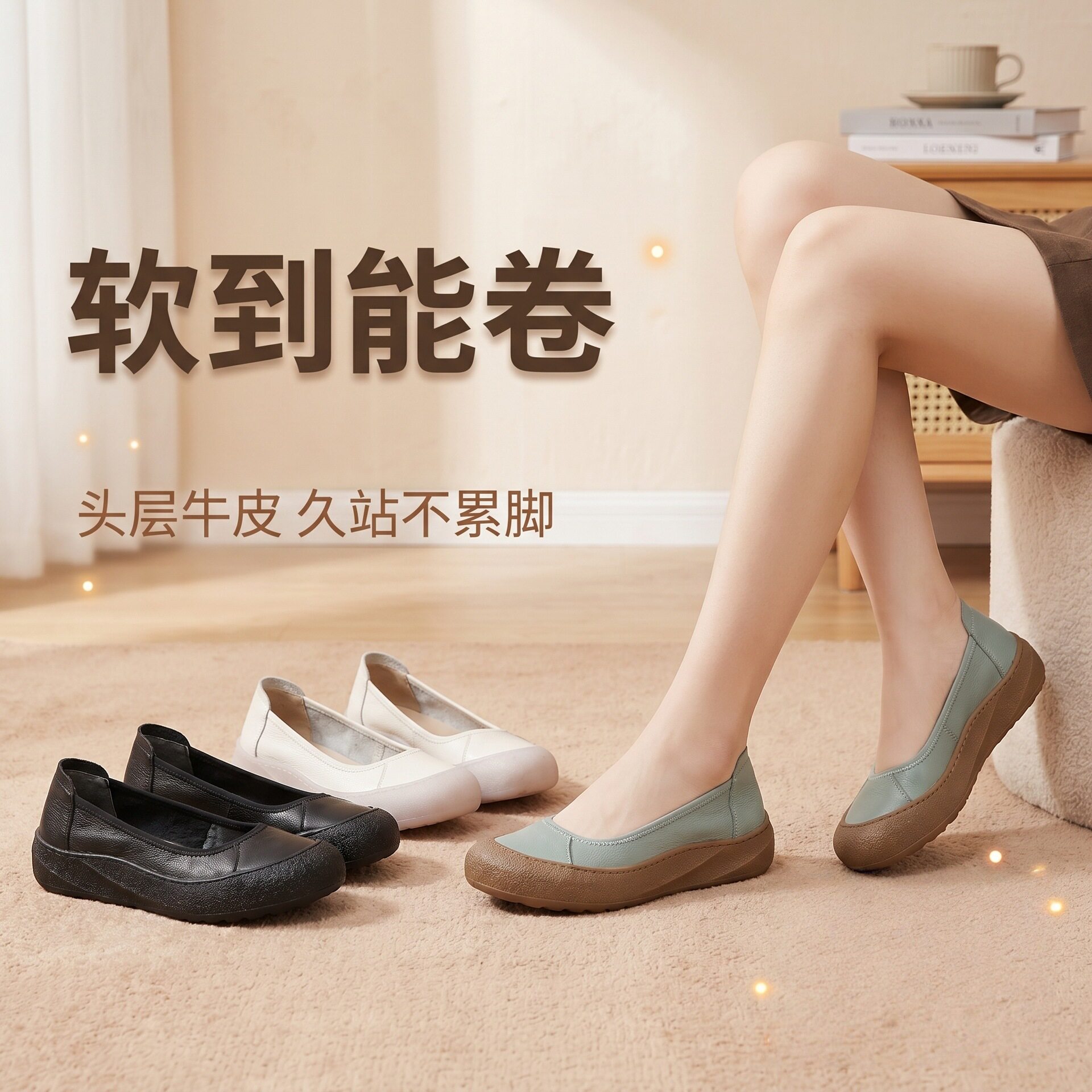 头层牛皮女鞋秋季皮鞋女真皮单鞋