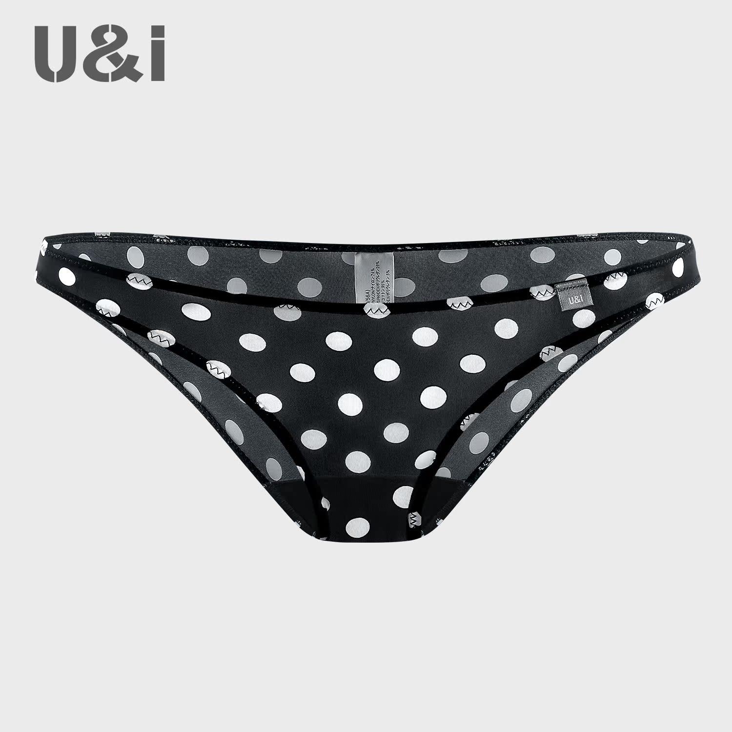U＆I性感三角内裤女生低腰日系少女比基尼无痕圆点夏轻薄凉感冰丝