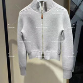 4折欧家专柜2025冬新羊毛双拉链高领针织外套毛衣1SY404524F现货