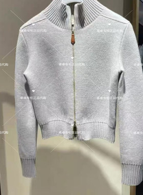 4折欧家专柜2025冬新羊毛双拉链高领针织外套毛衣1SY404524F现货