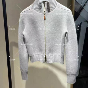 4折欧家专柜2025冬新羊毛双拉链高领针织外套毛衣1SY404524F现货