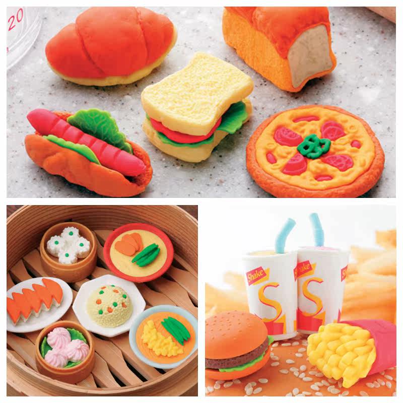 日本进口IWAKO拼插3D橡皮擦小笼包披萨汉堡蛋包饭关东煮鳗鱼饭,文具电教/文化用品/商务用品,橡皮,淘宝优惠券,粉丝福利购,淘宝优惠卷