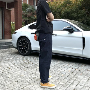 男士 百搭宽松锥形休闲裤 时尚 男美式 复古机能小三角白标长裤 秋季