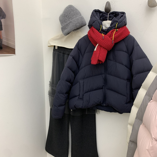 Cecil朵泡芙双拉链连帽排骨加厚90安心绒152g保暖羽绒服外套08807