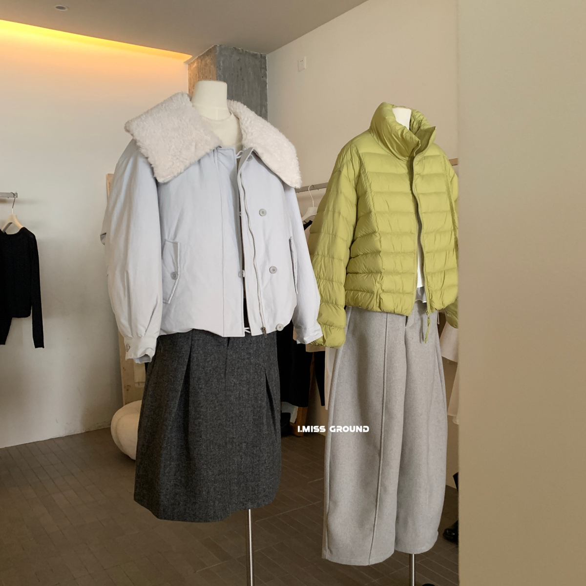 Cecil冬上新韩标仿羊羔毛大毛领加厚保暖羽绒服外套H20332