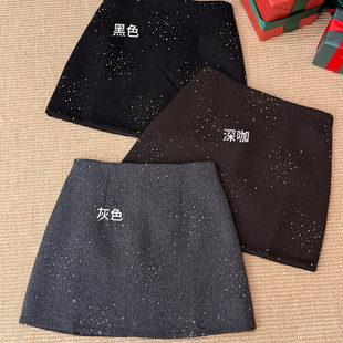 Cecil星光闪闪烟花星空肌理感A版 聚会圣诞新年显瘦半身裙ST737