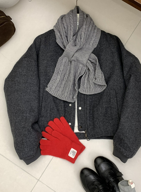 Cecil休闲宽松小个子保暖羽绒服外套(配围巾)8765