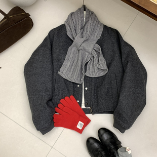 Cecil休闲宽松小个子保暖羽绒服外套 8765 配围巾