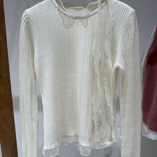 L898 依诺仟金 Cecil围感蕾丝边设计感保暖毛衣 含100羊毛