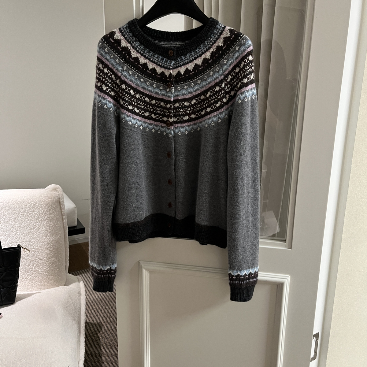 Cecil复古提花费尔岛韩系冬款穿搭软糯毛衣H7918