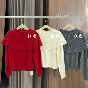 3.2羊驼毛 含9.5兔毛 ZO1 浪漫气质新年保暖毛衣 Cecil毛法式