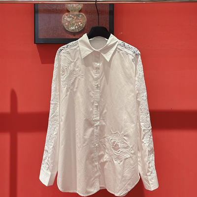 可可-26年早春设计感蕾丝刺绣气质衬衫xx8907