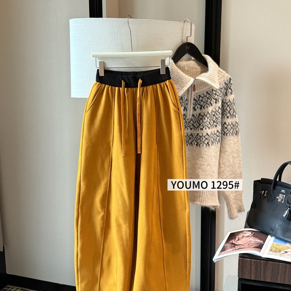 Cecil腿裤慕斯羊绒加厚绒舒适百搭通勤更高级休闲裤1295