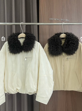 Cecil绒派克气质保暖羽绒服外套(配可拆卸羊毛莫斯纳毛领)JH178