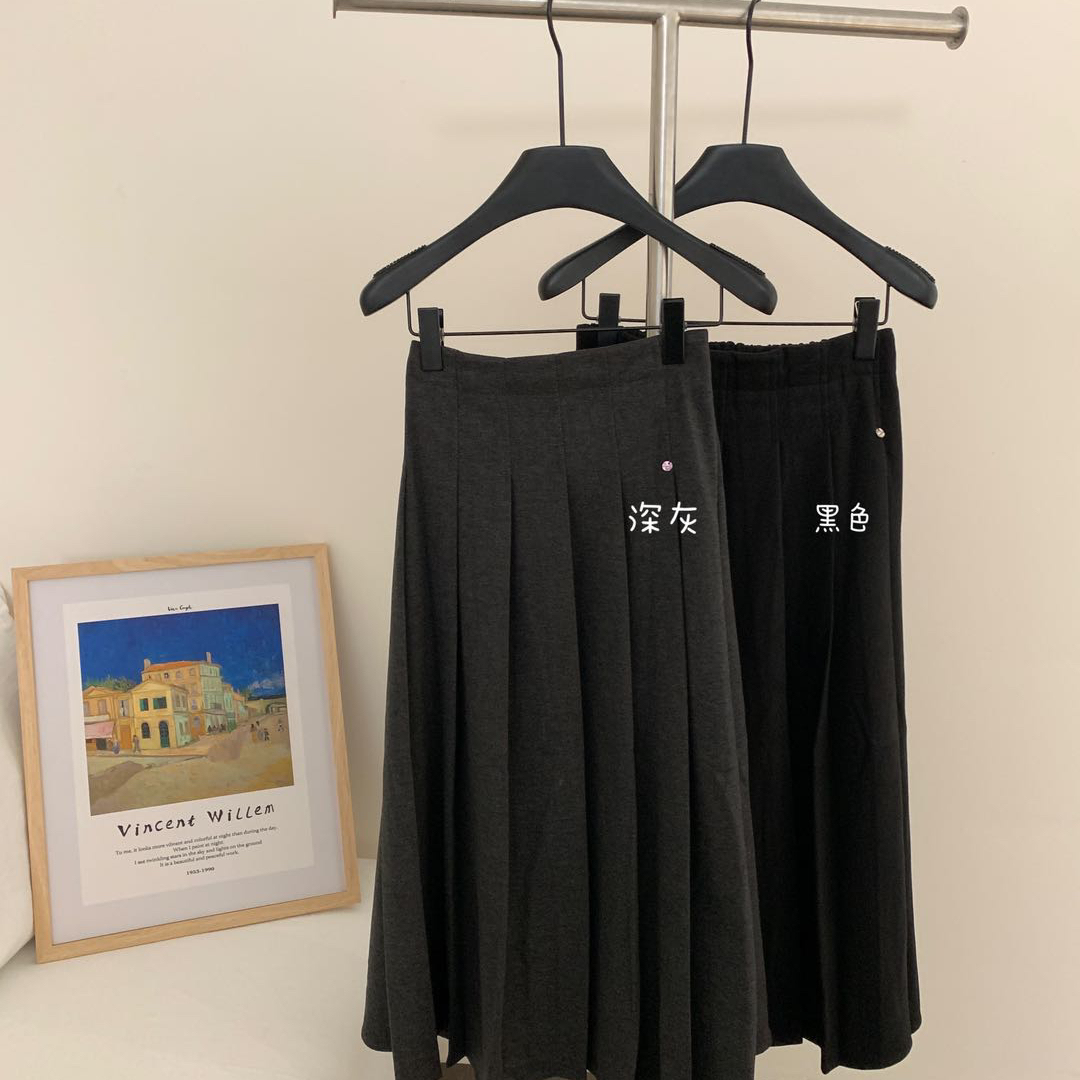 Cecil爆单白月光神裙承包一整个秋冬的毛呢百褶半身裙SQ717