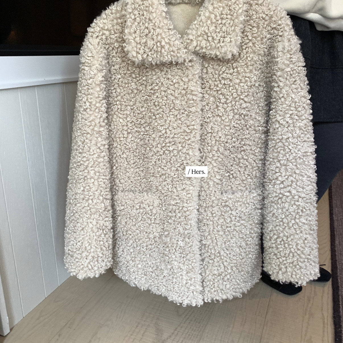 Cecil冬上新简约韩系日常调性圈圈毛中长款大衣92652