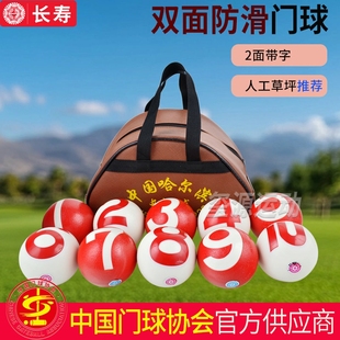 长寿防滑门球1 10号室内室外人工草坪注字10个长寿牌门球器材
