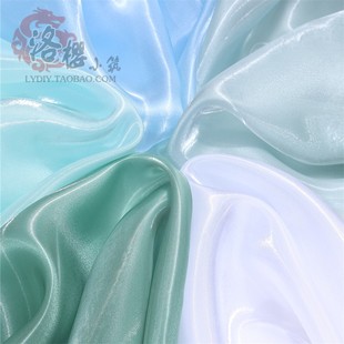 液态水光琉璃纱欧根纱布料装饰背景纱水晶纱古装汉服礼服裙纱面料