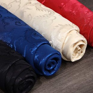 高档龙纹提花丝绸布料宫廷风古装汉服绸缎唐装马面裙绣花服装面料