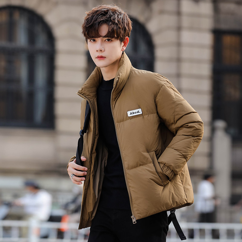 鸭绒羽绒服男士轻薄冬季潮流宽松立领加厚保暖外套男冬装短款袄子,男装,羽绒服,淘宝优惠券,粉丝福利购,淘宝优惠卷