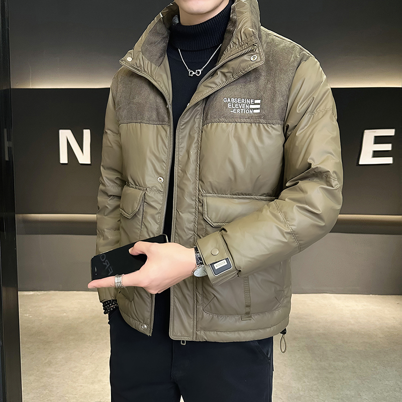 2025新款90绒羽绒服男款立领潮流冬装外套男士加厚保暖防寒服短款