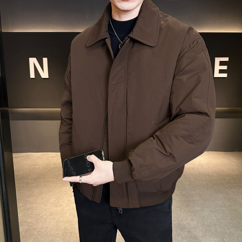 冬季痞帅轻薄羽绒服外套男士潮牌短款高级感休闲百搭行政夹克上衣