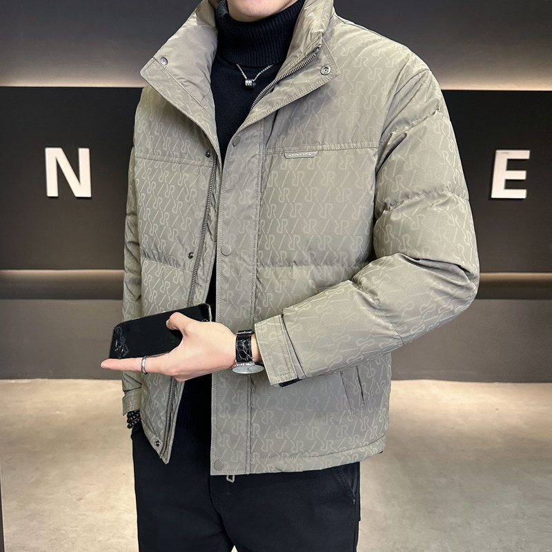 羽绒服男士冬季装立领2025年新款短款正品潮牌保暖设计感加厚外套