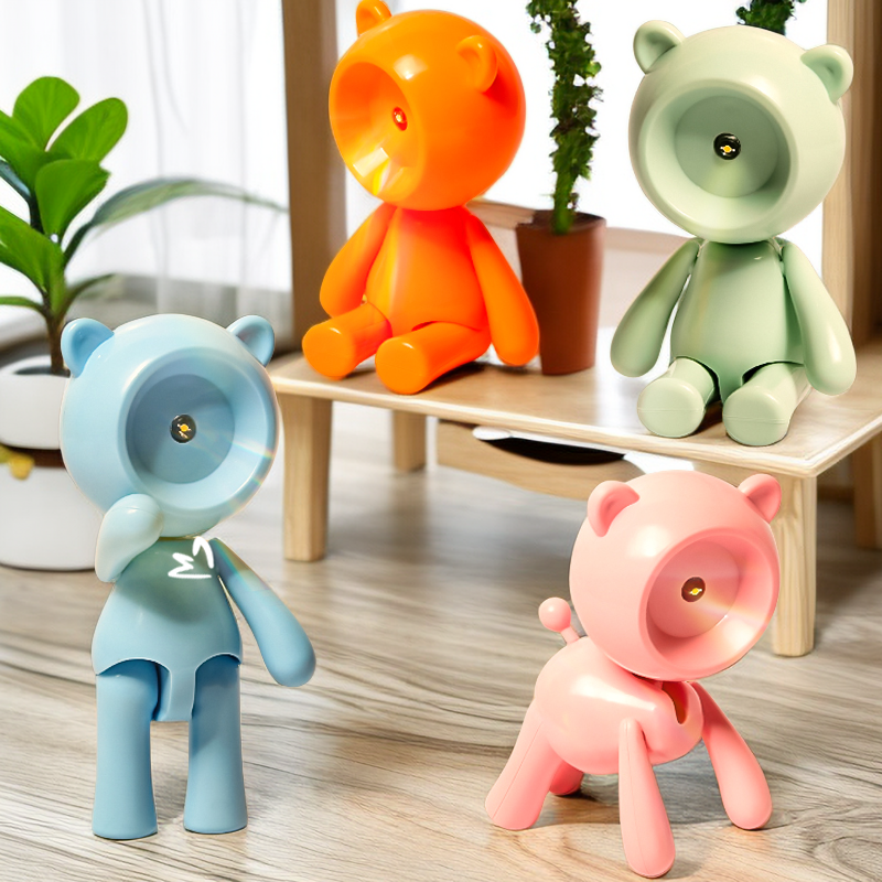 口袋 LED小夜灯可折叠便携小台灯小熊动物灯野外露营灯学生舍宿灯