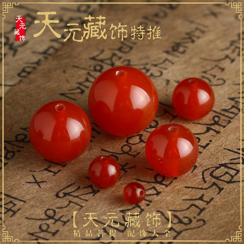 diy天然红玛瑙菩提配饰散珠图片