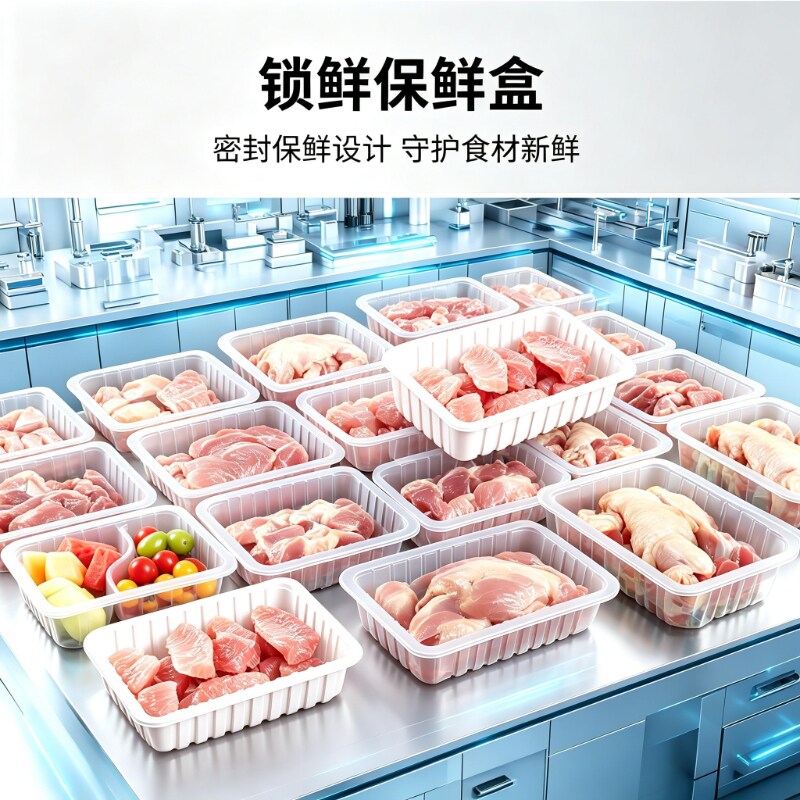 一次性锁鲜气调盒PP材质生鲜肉类卤味熟食整鸡外卖封口锁鲜商超用