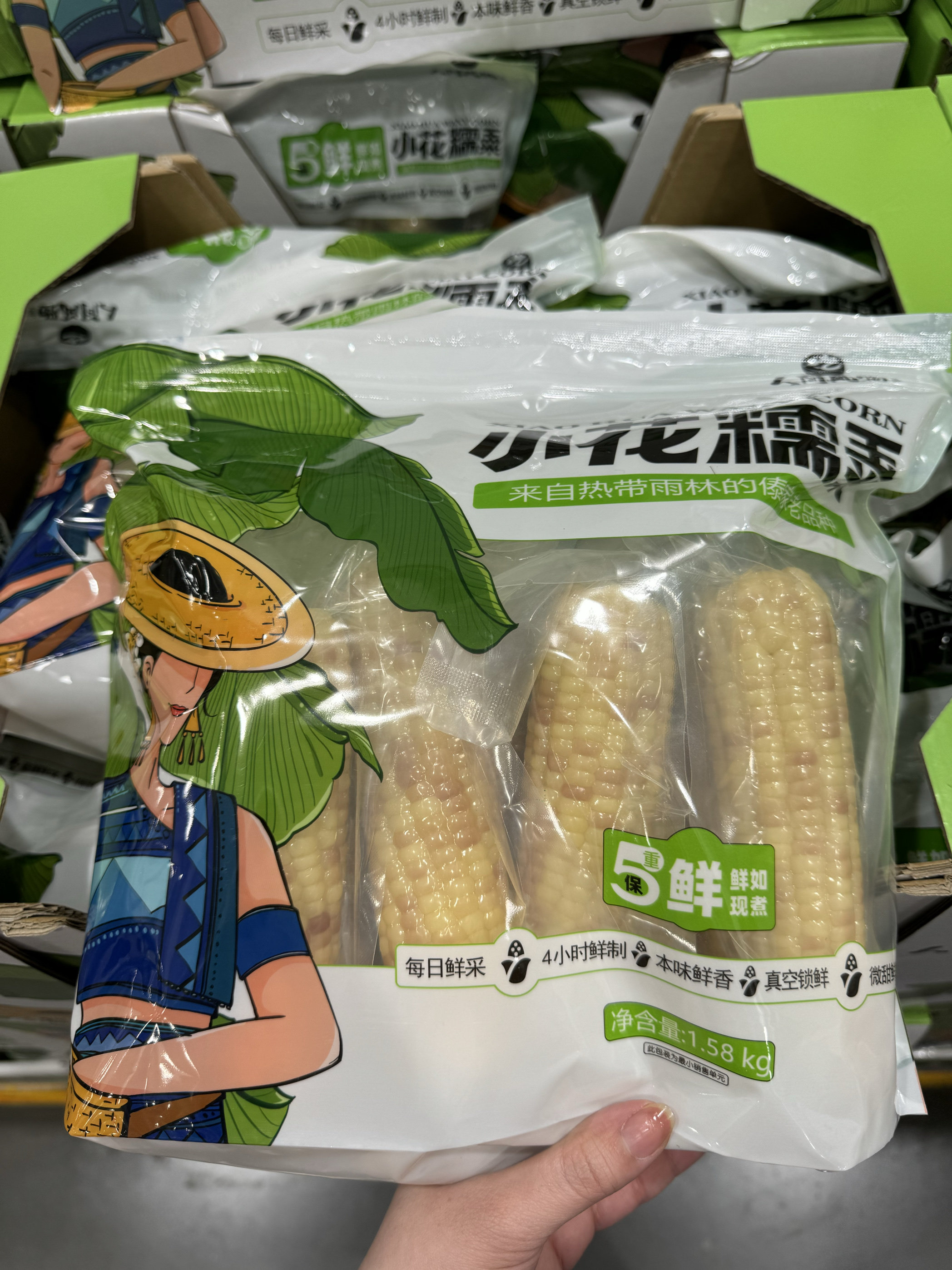 山姆代购西双版纳小花糯玉米1.58kg真空健康减脂即食早餐玉米谷物