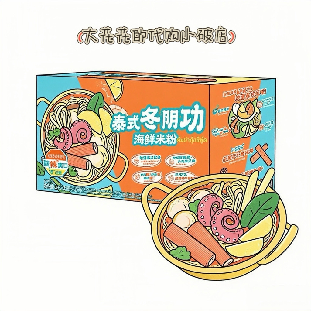 山姆代购饪掌门泰式冬阴功海鲜米线酸辣爽口地道速食快餐米粉面条,粮油调味/速食/干货/烘焙,方便米线/米粉,淘宝优惠券,粉丝福利购,淘宝优惠卷