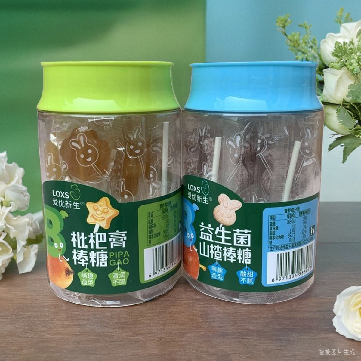 72克爱优新生罐装棒棒糖枇杷膏山楂鸡内金秋梨膏 益生菌 独立包装
