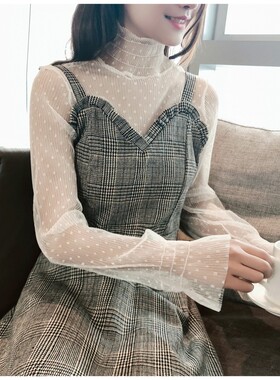 蕾丝打底衫女薄款