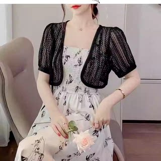 披肩配吊带裙罩衫旗袍外搭防晒开衫女薄款冰丝小坎肩夏季外套短款