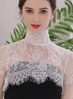 蕾丝假领子女百搭立领