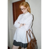 上班族通勤孕妇春款 大码 衬衫 面试春装 上衣纯棉内搭衬衣 孕妇职业装