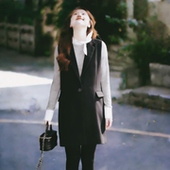 胖mm通勤马甲背心外穿长款 上班族孕妇职业装 妇装 外套大码 春秋西装