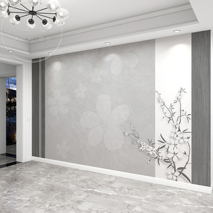 轻奢简约仿栅格壁纸高级客厅沙发电视背景墙纸卧室床头墙布8d壁画