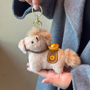 马上有钱元宝马包挂件钥匙扣车挂马年吉祥物红色饰品本命年小红马