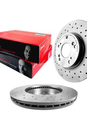 打孔前刹车盘brembo布雷博09.A455.1X适配本田思域/杰德/XRV/缤智