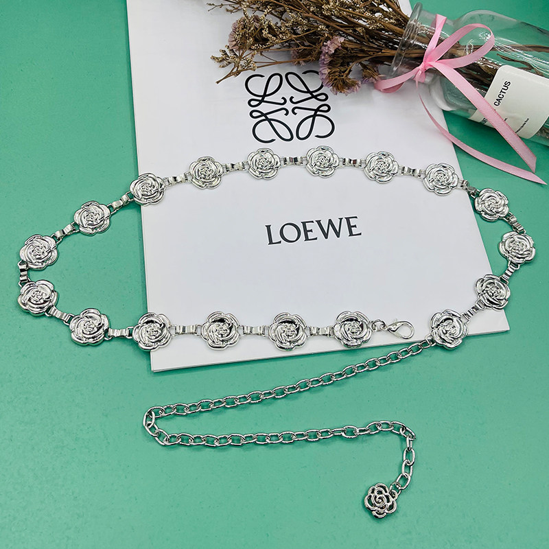 简约金属玫瑰花腰链配饰裙子牛仔裤高级感百搭链条腰带女士细裤链,服饰配件/皮带/帽子/围巾,腰带/皮带/腰链,淘宝优惠券,粉丝福利购,淘宝优惠卷