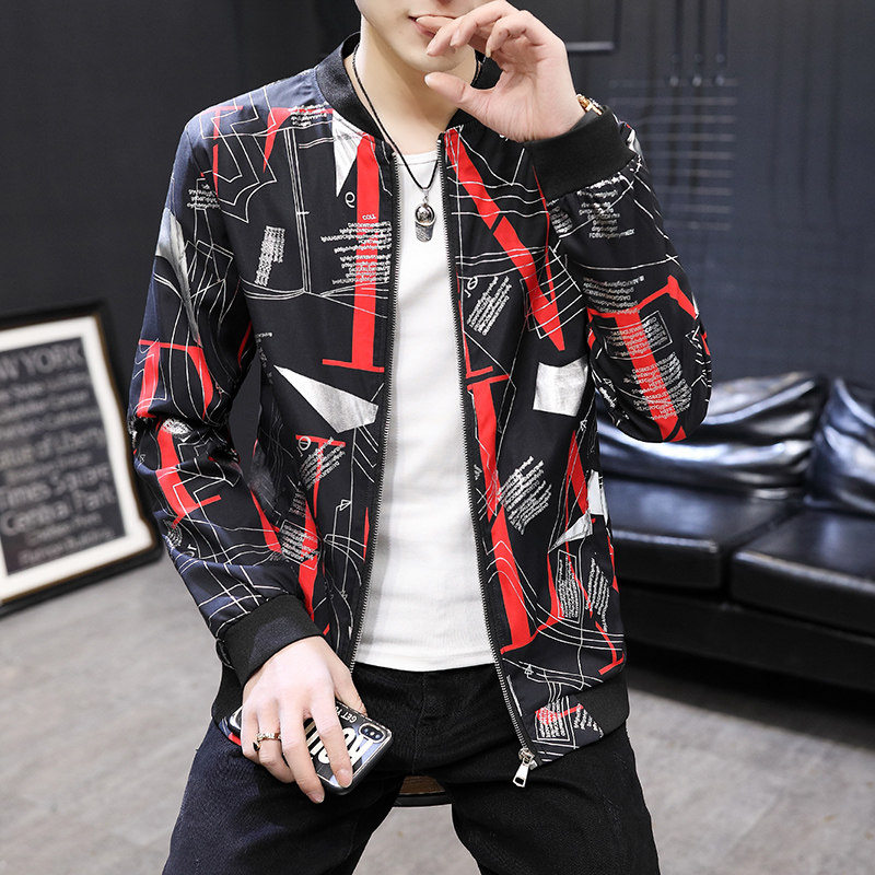 秋冬男夹克衫拉链棒球领服潮男大码休闲外套潮男上衣夹克JK833p65,男装夹克,星座1203