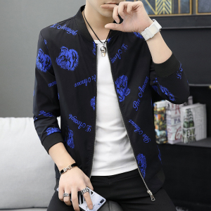 夹克秋冬装主推潮男花色大码夹克休闲男青年夹克外套JK819p65模特图片