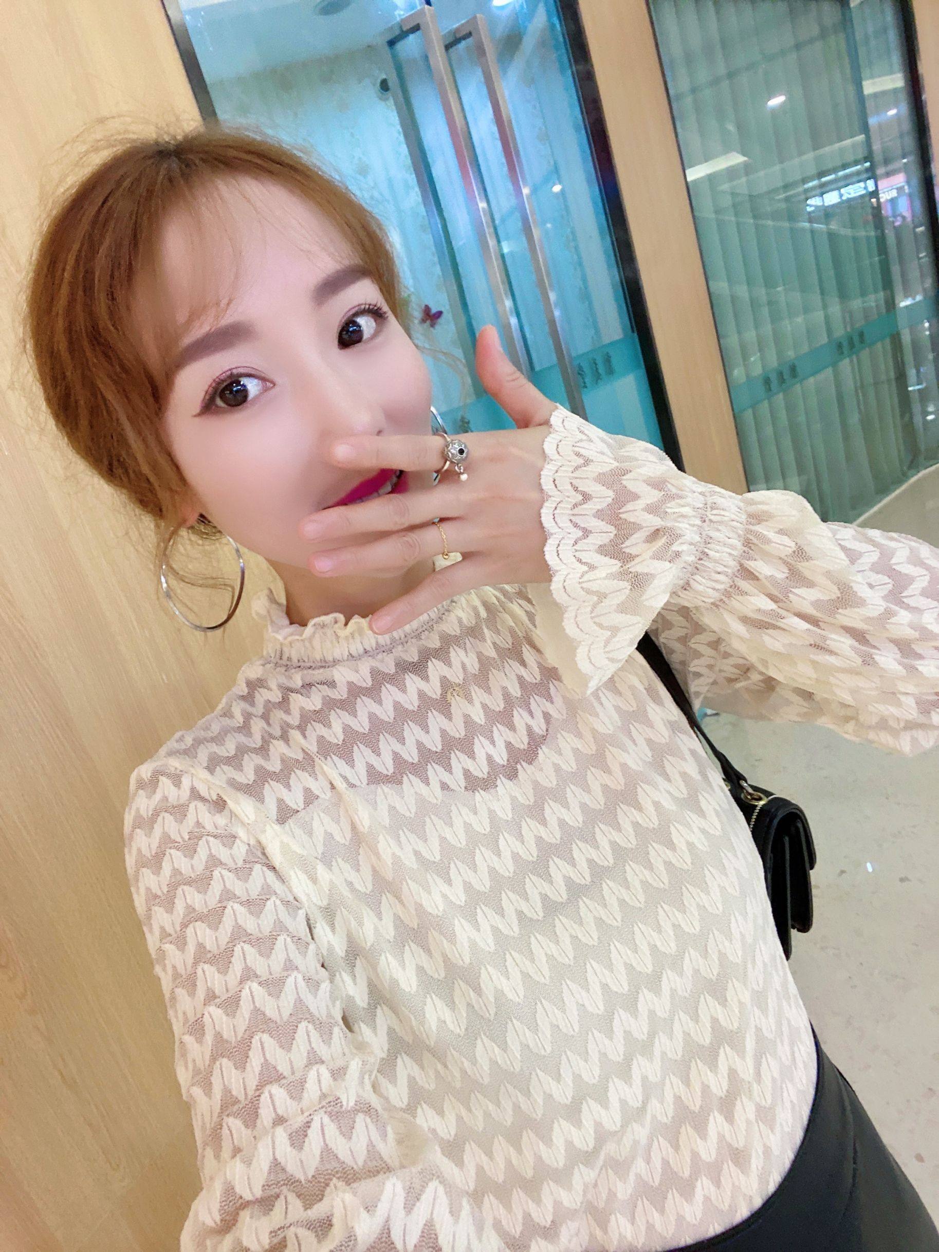 可单穿仙女衣半高领雪纺上衣女喇叭袖蕾丝打底衫时尚网纱内搭小衫