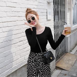 秋上新秋衣T恤超薄莫代尔 低领大码紧身打底衫女长袖低领舞蹈内衣