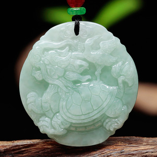龙头龟 龙龟玉佩项链天然玉龙龟玉坠 翡翠A货龙头龟玉吊坠 男女款