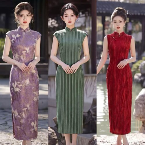 国风中式长款改良旗袍2026新款年轻款女民国复古修身走秀日常可穿