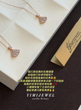 优雅裙摆项链~通体925银